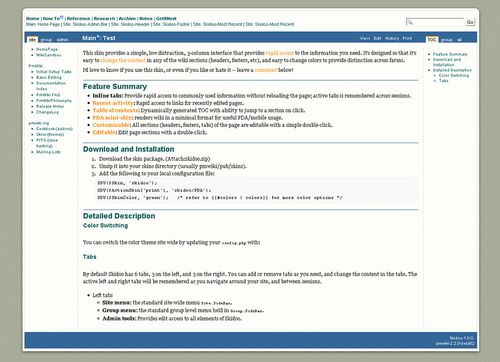 Skidoo PmWiki Note Taking Skin 1
